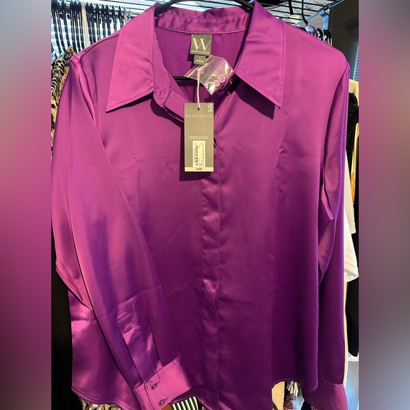 Worthington Blouse Large Purple - Picture 2 of 4